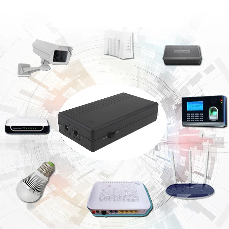 Desktop Mini Dc Ups 12V2A Battery Backup Portable Wifi Router CCTV Power Monitoring Power Supply with Lithium Battery adapter