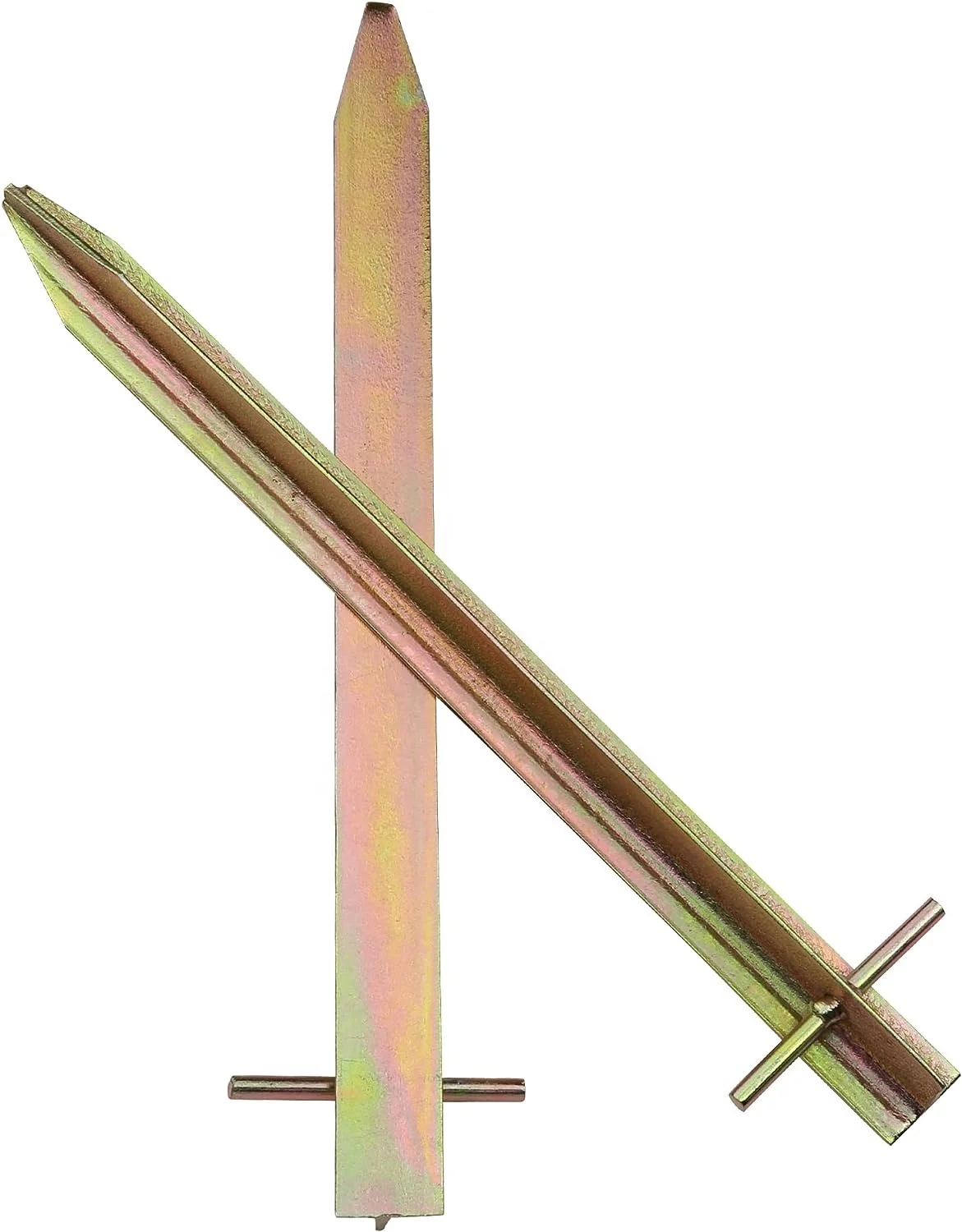 56878B# Steel Pegs T-Profile 400 x 25 mm Tent Pegs Hard Floors Tent Nails Camping Pegs Long Galvanized