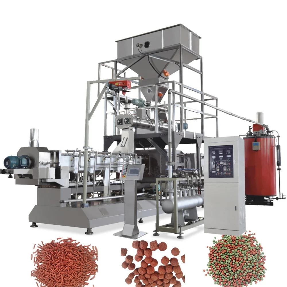 Floating fish feed extruder machine dry dog food pellet making machine production line