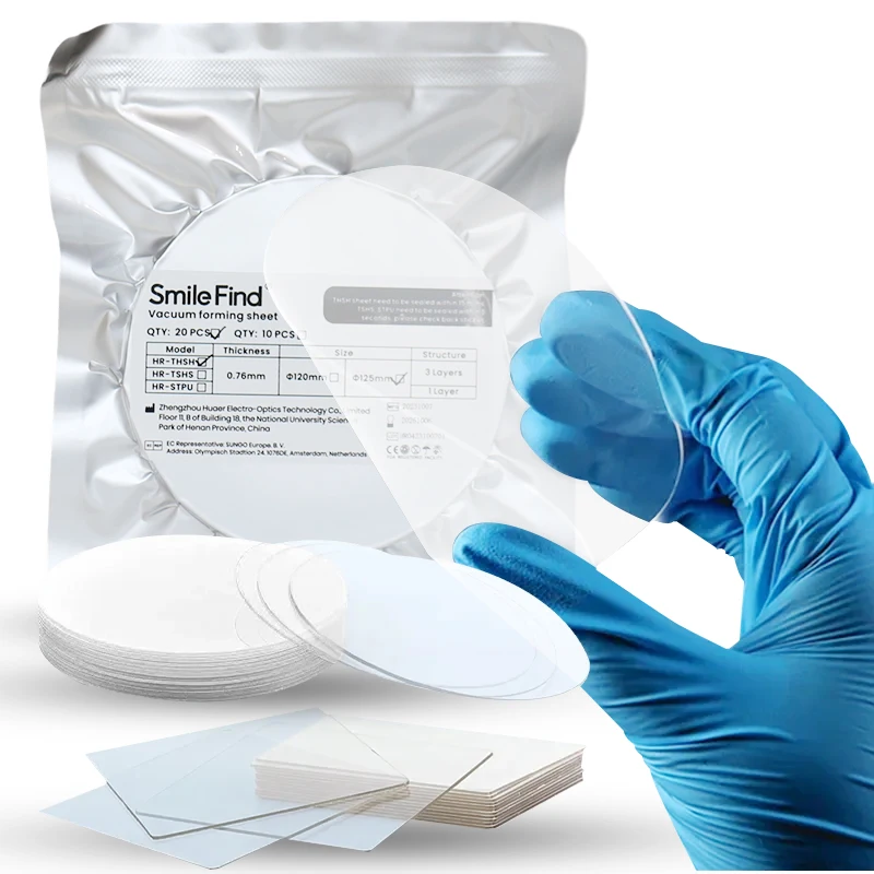 Dental Vacuum Forming Plastic Thickness Square Round Clear Aligned Orthodontic Aligner Sheets Tpu Aligner Suplint Sheet 1mm