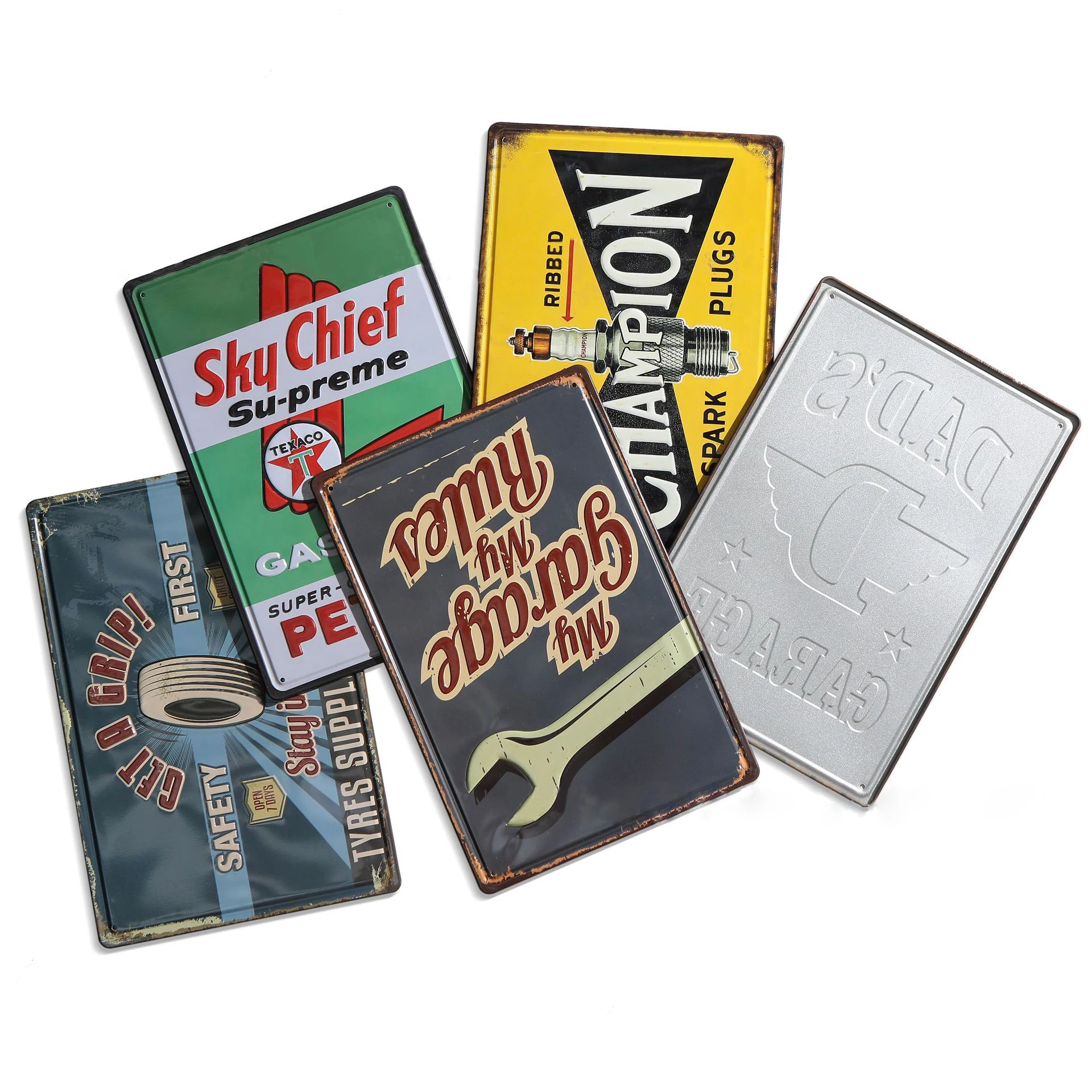 concave-convex Custom Design Embossed Metal Sign Vintage Metal retro mplaque custom vintage metal signs Tin plate material