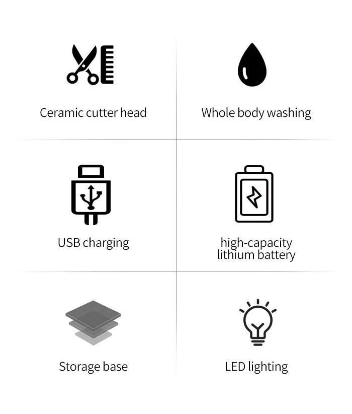 Ceramic Cutter Groin Pubic Private Part Electric Shaver Kemei Km-3208 USB Fast Charging Waterproof Body Hair Trimmer For Men