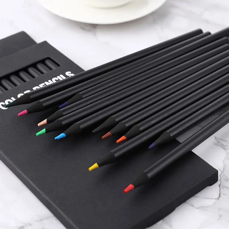X911-1 Hot Selling Factory Personalized Kids Colored Pencil Set Pack Polychromos Wood Customized Coloring 12 Pc Color Pencils