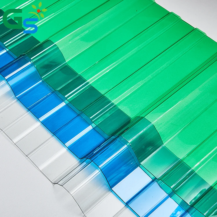 High impact strength lightweight polycarbonate transparent corrugated roofing sheet for greenhouse
