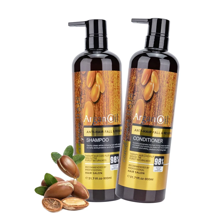 
Private Label Organic Moroccan Argan Oil Shampoo and Conditioner Sulfate Free - Volumizing and Moisturizing 