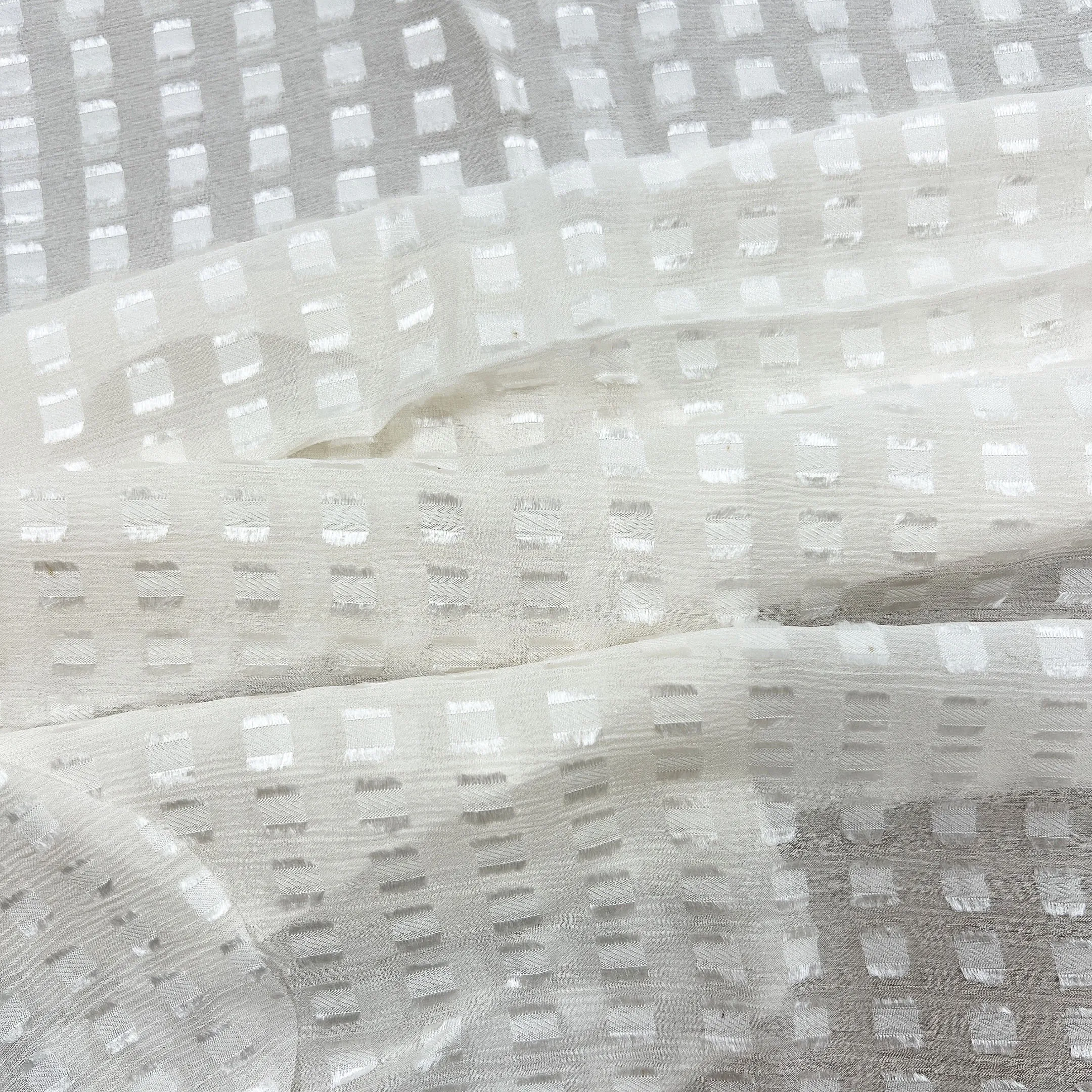 Wholesale  White Color Customized Color Silk Jacquard Fabric Pure Silk Brocade Fabric Chinese Silk Fabric