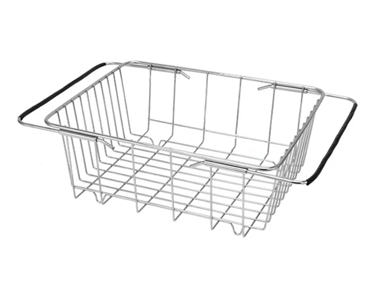 
High quality and good price telescopic sink storage rack adjustable drain for kitchen 