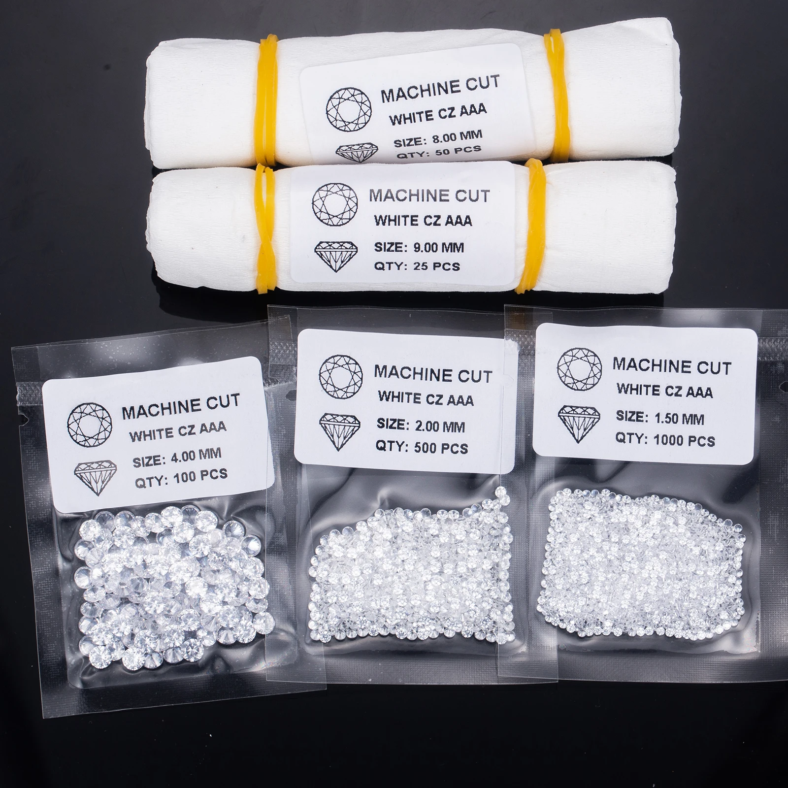 Cheap Price Synthetic Diamond Vacuum Packing 1.2mm Small Size High Quality Heart And Arrow Cut Cubic Zirconia