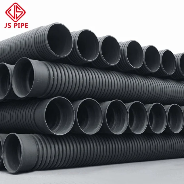 6 inch 300mm 500mm 800mm 1000mm 1200mm 1500mm plastic black polyethylene drainage culvert hdpe double wall corrugated pipe price