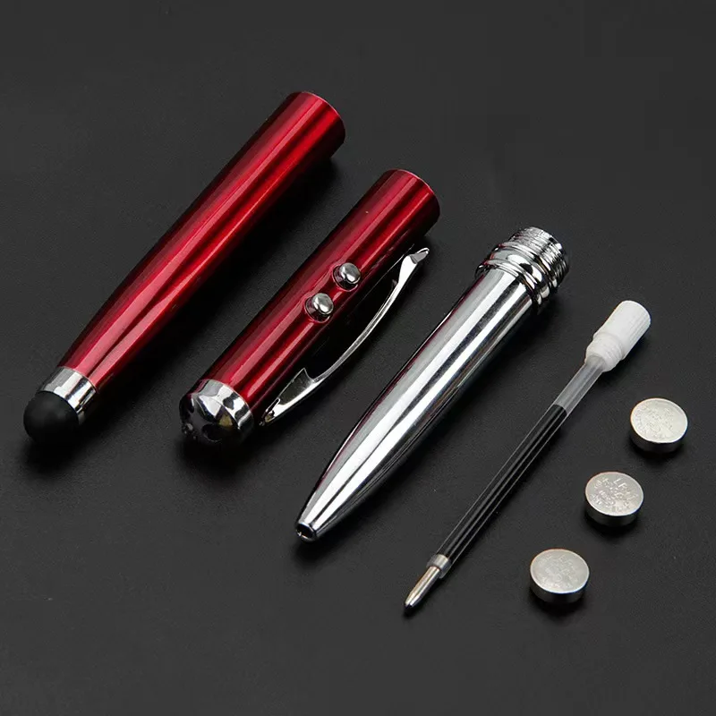 Lazer Light Pen Laser Pointer Powerful Medical Red Laser White Custom Logo Metal Led Light Ballpoint Pen Promotion Touch
