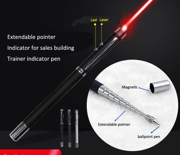 4 in 1 multi-functions Infrared telescopic teaching whip pen Led laser indicator pen LED teaching baton