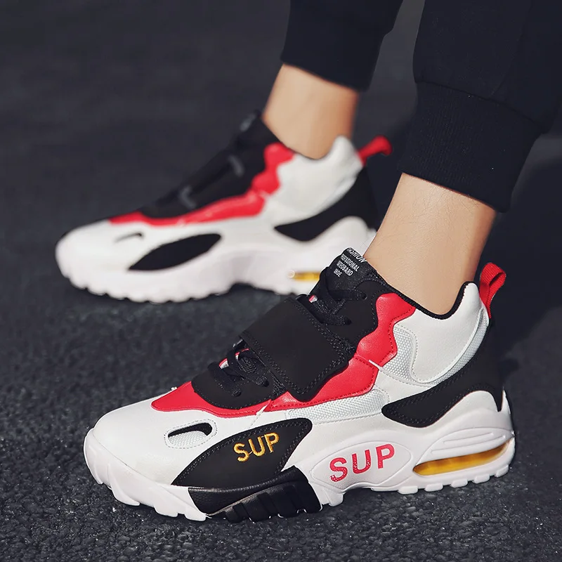 Осенняя обувь для бега с высоким верхом, спортивная обувь с воздушной подушкой для мужчин и женщин, Молодежная обувь для баскетбола