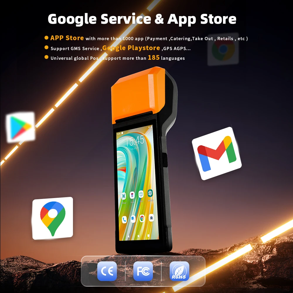 Сенсорный смарт-терминал POS портативная POS-система с Wi-Fi принтером GMS Android 13 POS-машина