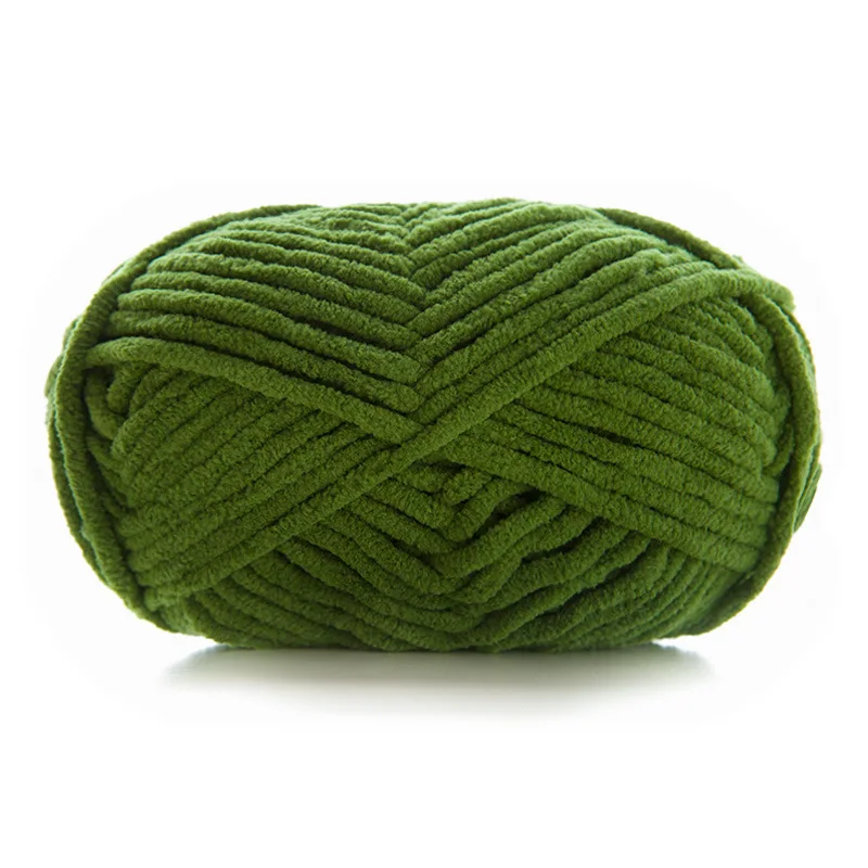 Manufacturers direct sales of high quality 3.5mm diy knitted Chenille yarn woven yarn polyester velvet Chenille yarn knitted