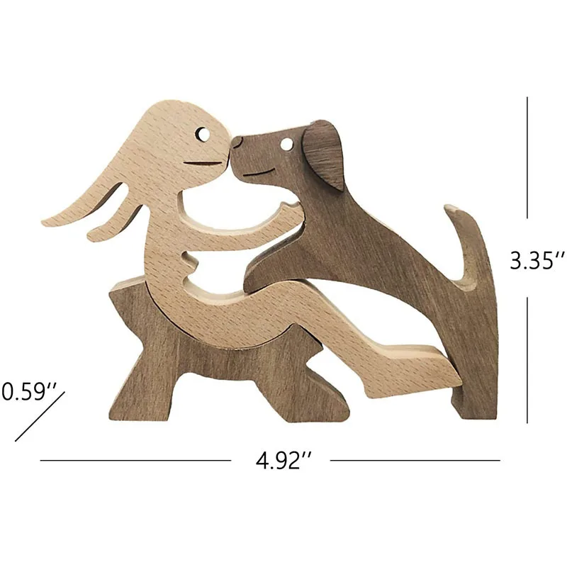 New 2022 customer wood table crafts dog home decoration wood carving creative decoration  fun wood toy