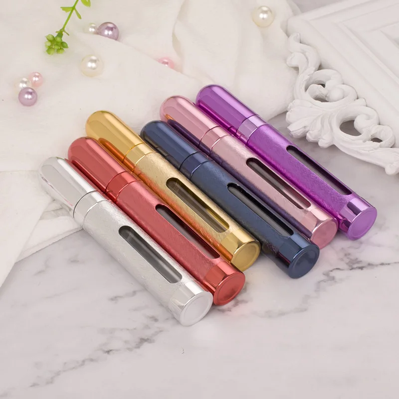 12ml aluminum atomizer round refillable pocket portable refillable perfume bottle mini aluminum perfume spray atomizer bottles