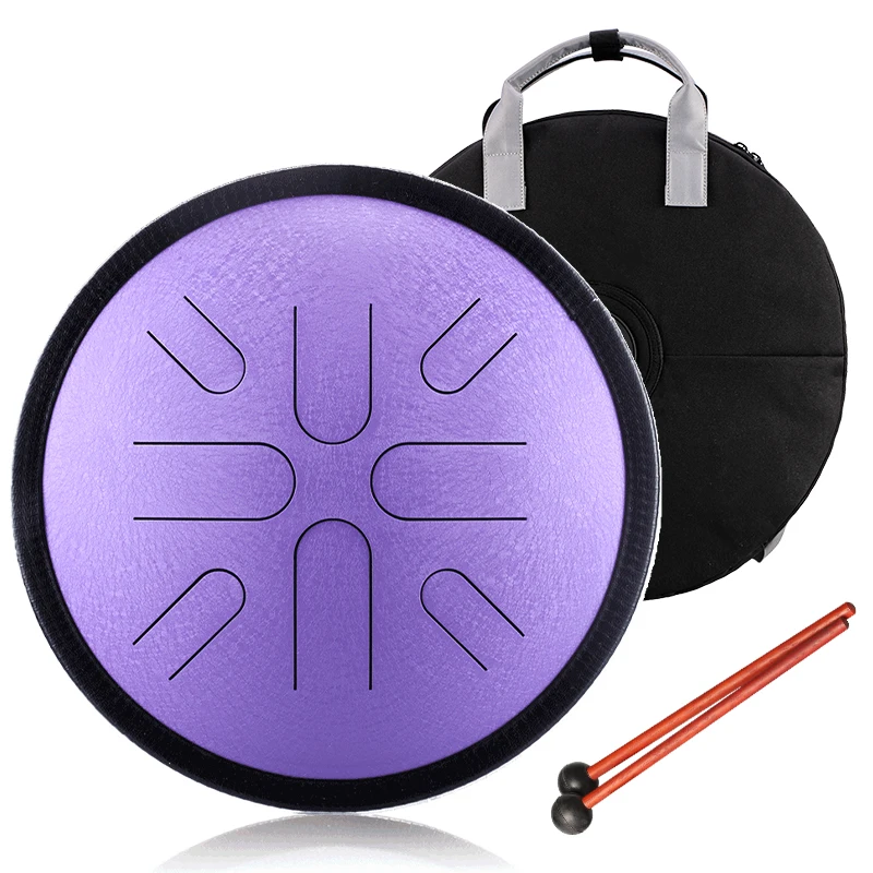 Hluru Tongue Travel Drum 10 Inch 8 Note Handpan Tank Drum Musical Instruments Japanese Mode Steel Drumset TA8