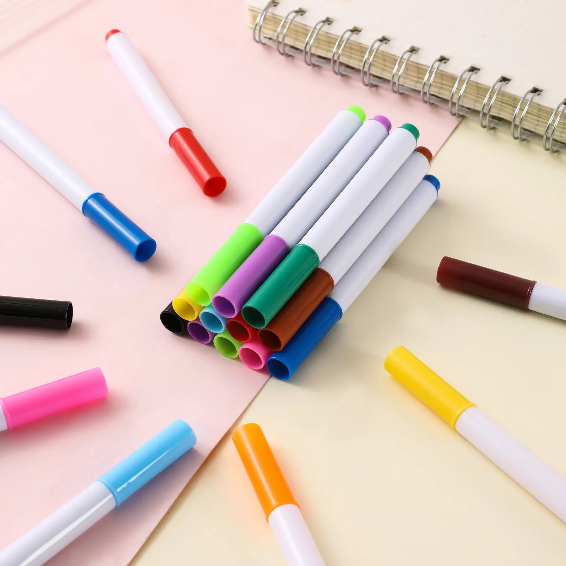 12pcs Assorted Colorful Liquid Chalk Pen Marker Dust-free Erasable White Chalkboard Water-based Non-toxic Wet Erase Markers
