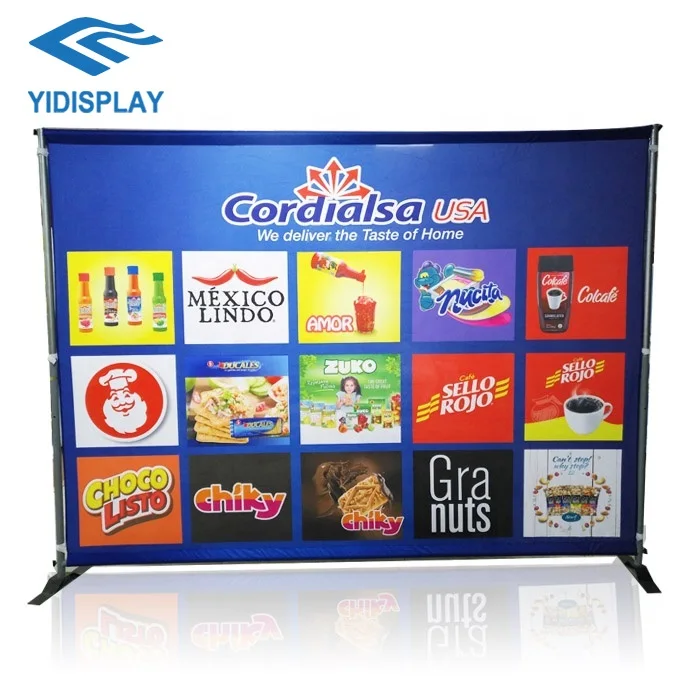 High-End Fabric Printed Advertising Pop Up Easily Carry Tension Fabric Backdrop Wall Straight Trade Show Booth