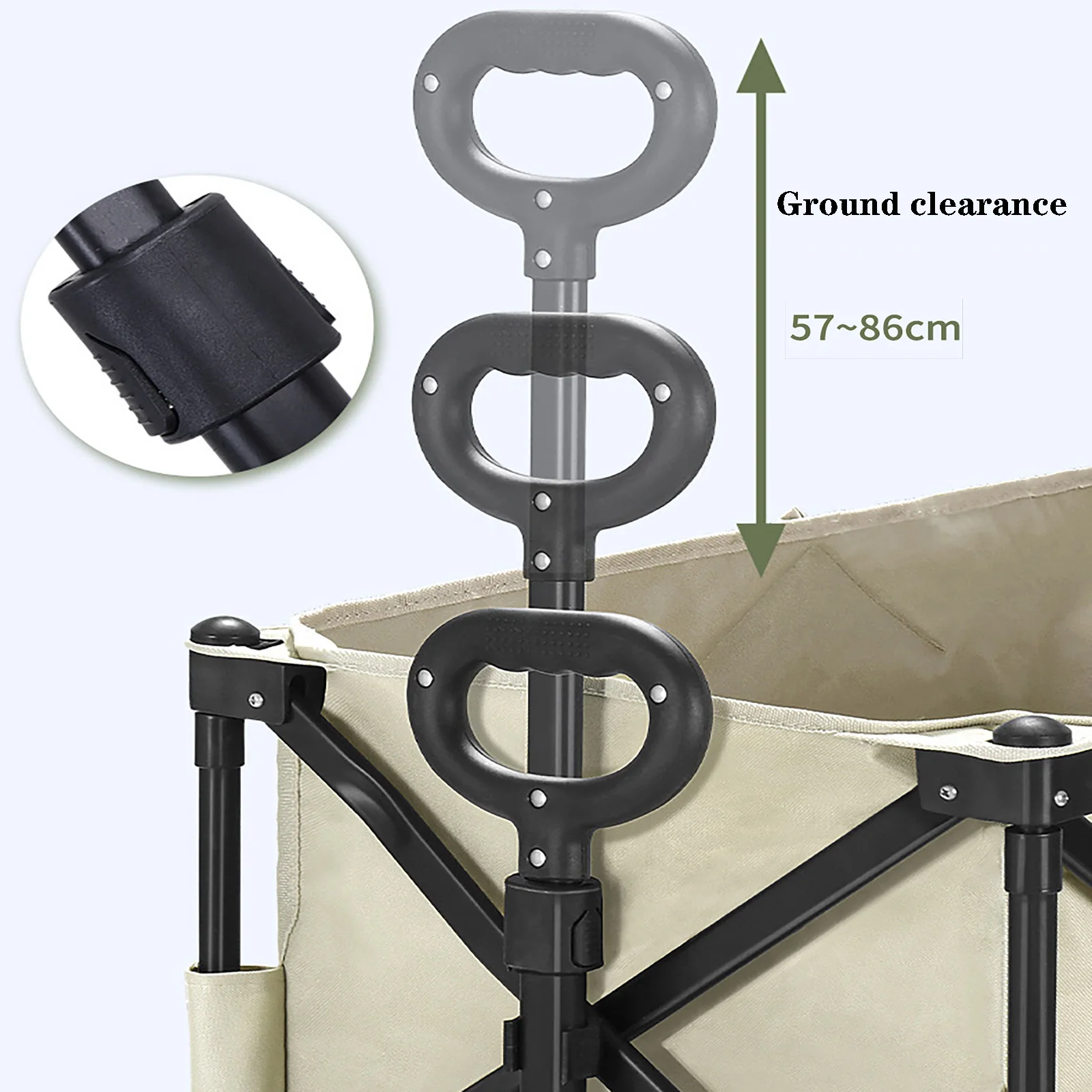 Multi-function Shopping Trolley Metal Canvas Folding Cart 4 Wheels Folding Portable Camping Wagon outdoor carts