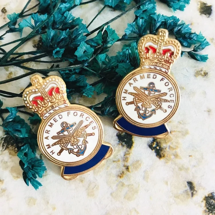 Lapel Pin Manufacturers China Gold Plated Metal Crafts Armed Forces Custom Enamel Pin