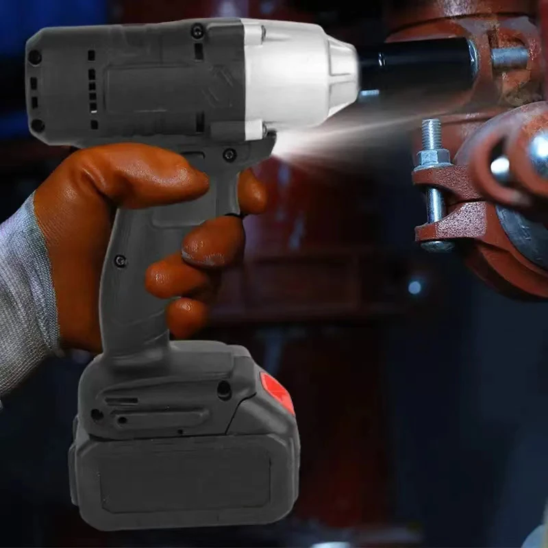 Electric Impact Wrench Rechargeable Battery Powered Torque Wrench Cordless Power Impact in Car Repair