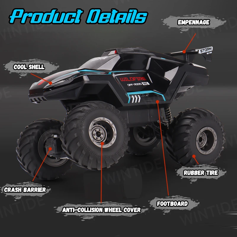 2.4G Brushless High-Speed Racing Car Off-Road Truck Monster Remote Control Rock Tracked Vehicle for Kids Minis Style