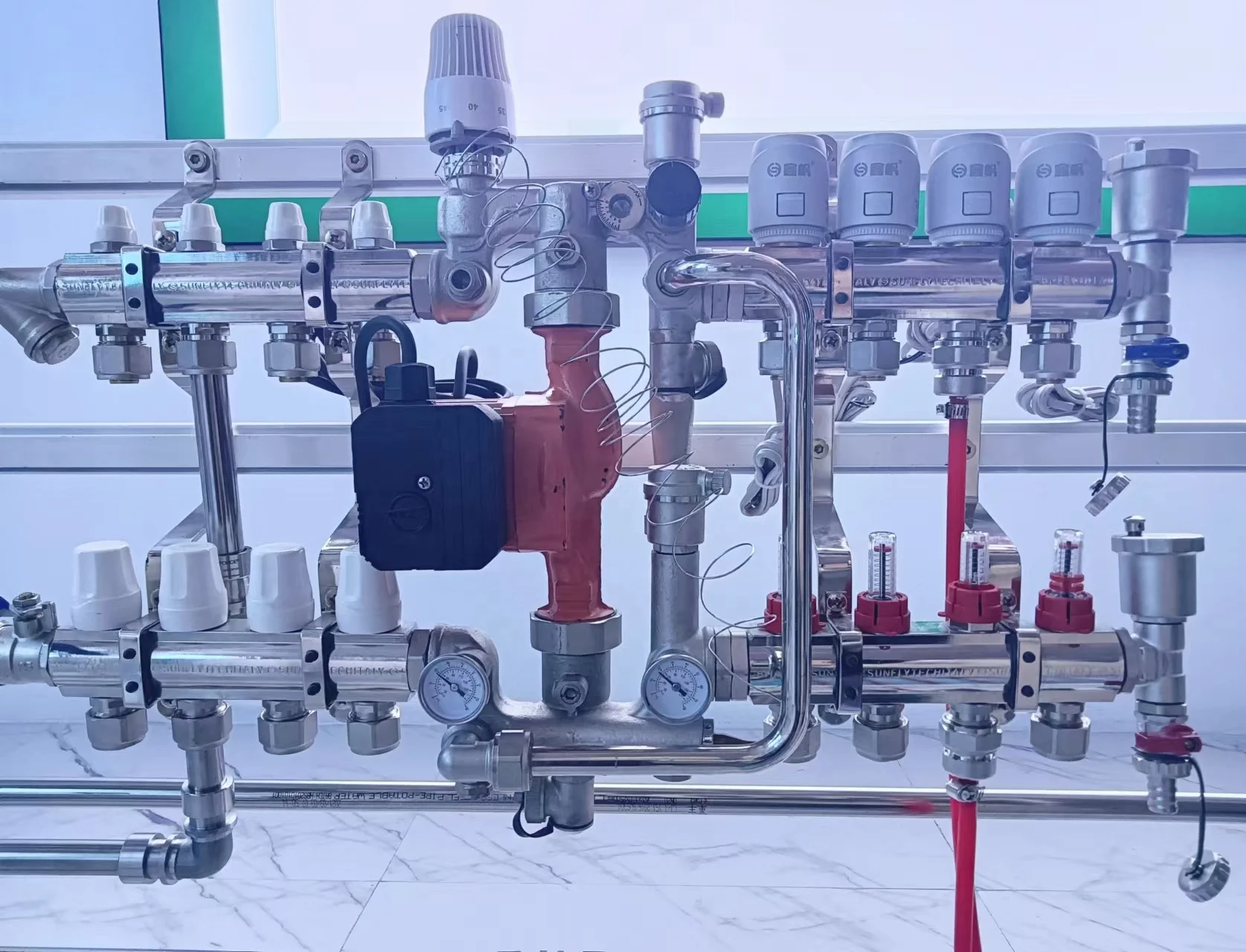 floor heating mixed water center system