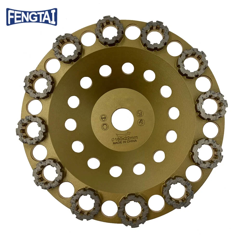 180*25*6*12T*22 high frequency ring turbo diamond cup diamond grinding wheel for concrete , stone