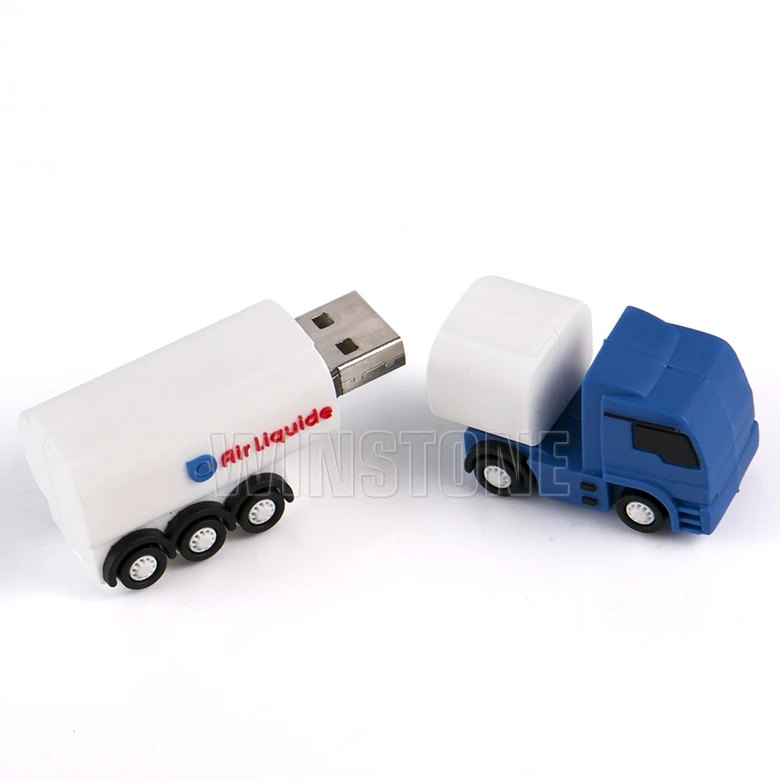 Custom High Speed 3D Soft PVC Cute Truck Car 128GB 32GB USB Flash Disk Driver for corporate Gifts from Sedex 4P factory