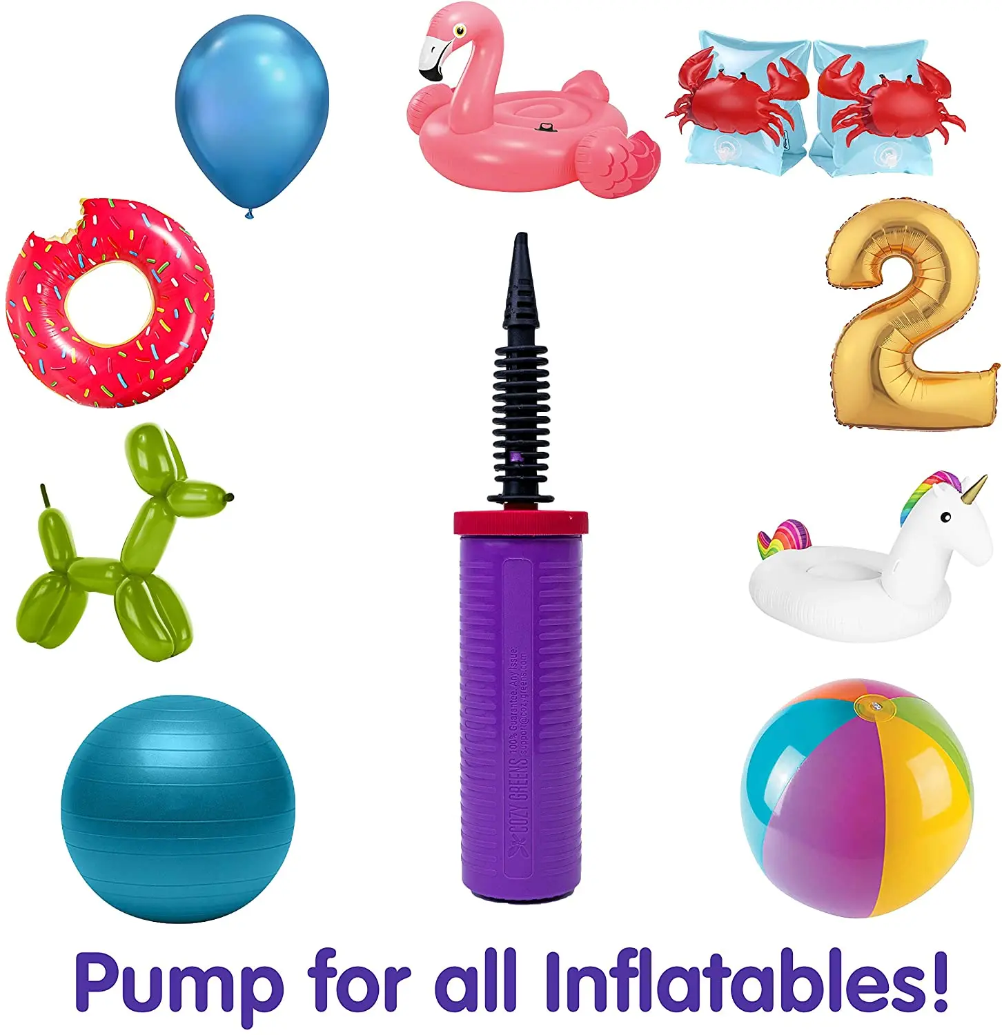 Big Size Balloon Pump Hand Held, Inflator Air Pump for Balloons - 2Way Dual Action ,Sturdy Ballon Inflator Pump