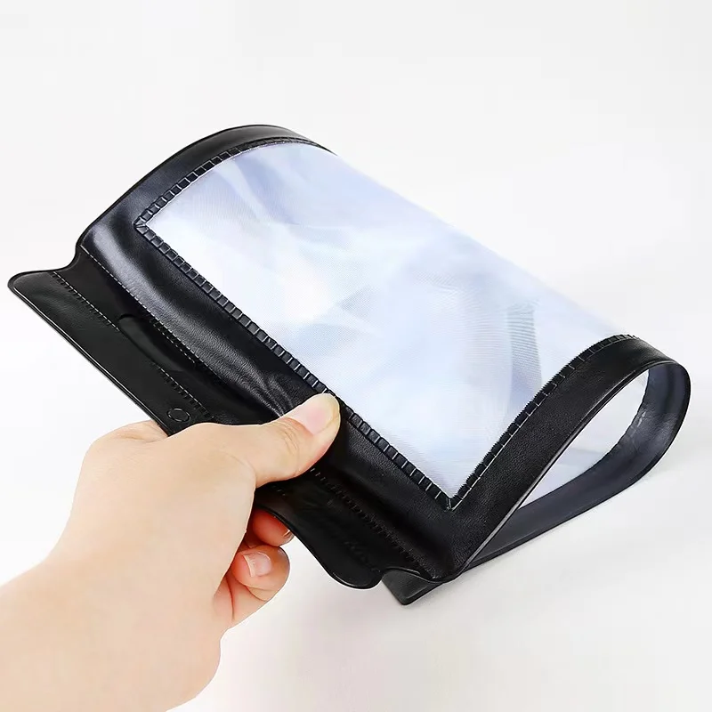 Cheap price Hand-held black bezel soft side A4 senior reading portable ultra-thin PVC Fresnel flat full-page magnifier 3x