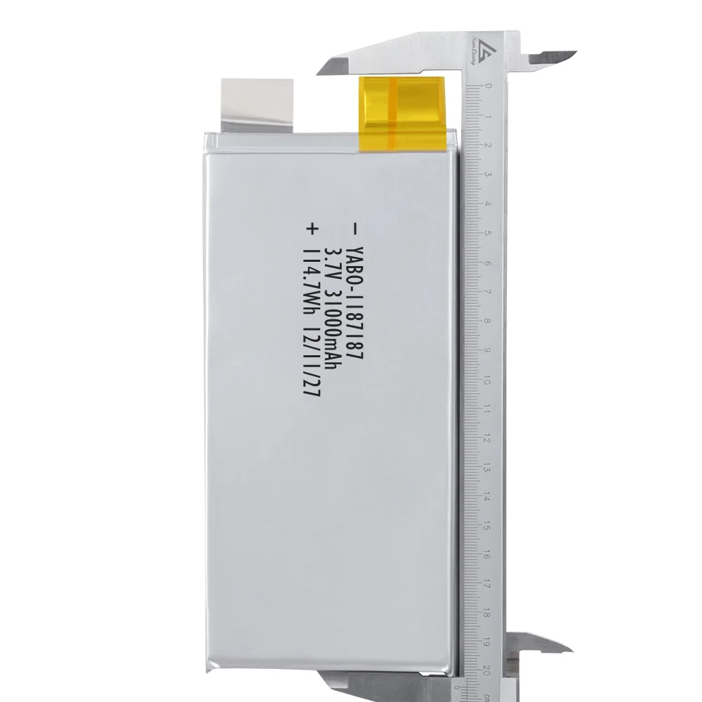Wholesale Guangdong High Capacity Rechargeable 31000Mah  3.7V 1187187 Li-ion Lithium  Polymer 3C Solid-State Lipo Batteries