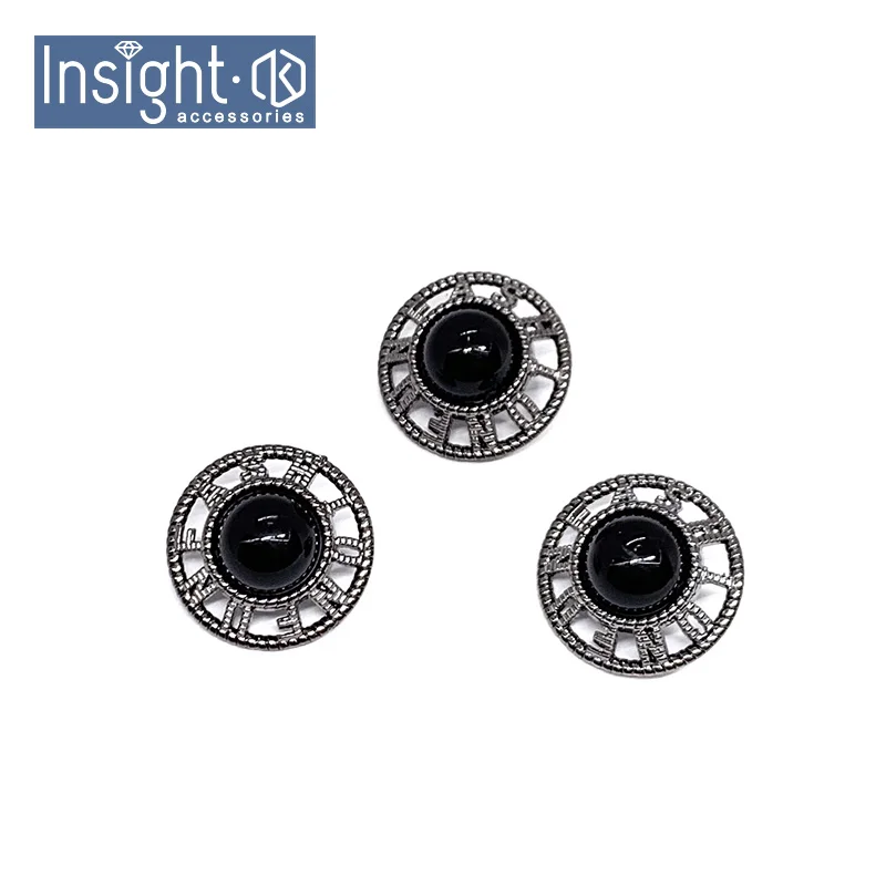 
2021 New Shirt Buttons Jewelry Luxury Round Glass Buttons Black Pearl Buttons For Dress 