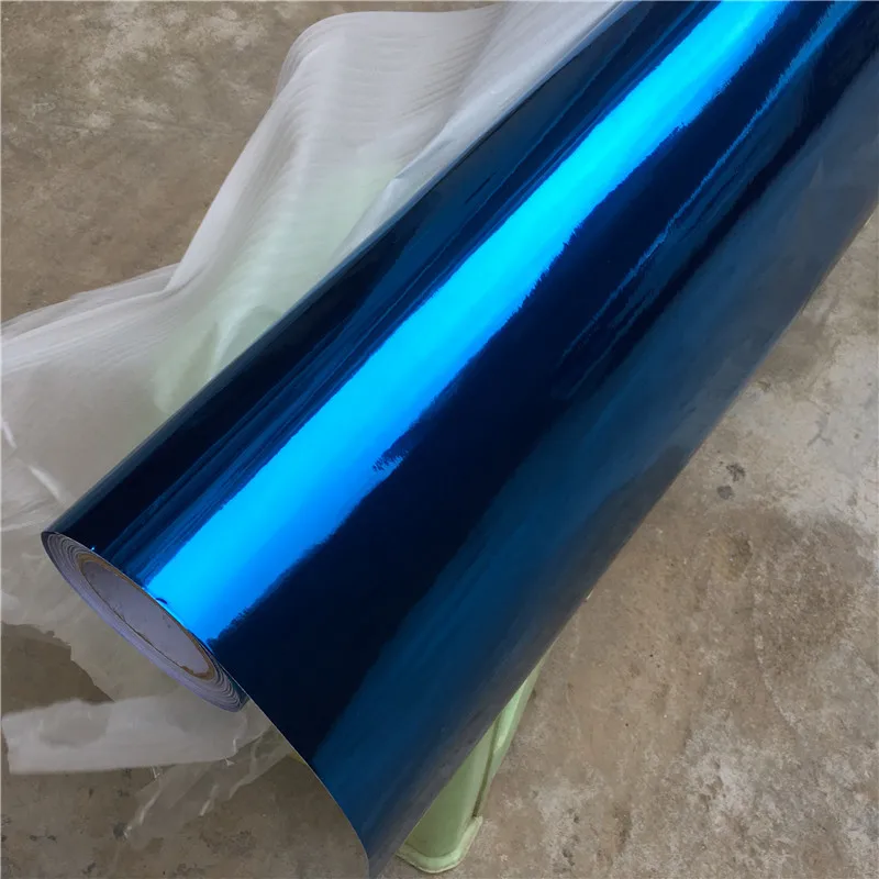 Flexible Blue Chrome Vinyl Wrap Film Car Wrapping Foil Sticker Air Free Bubble