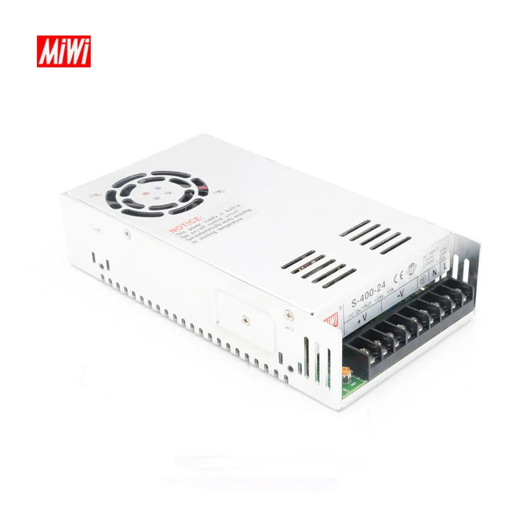 MiWi S-400-24 factory direct price 220V 230V AC to DC 24V 400w power supply