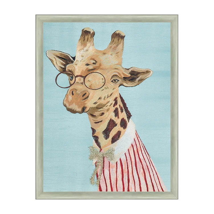 Guanpai embroidery children cartoon animal portrait series decorative hanging paintings