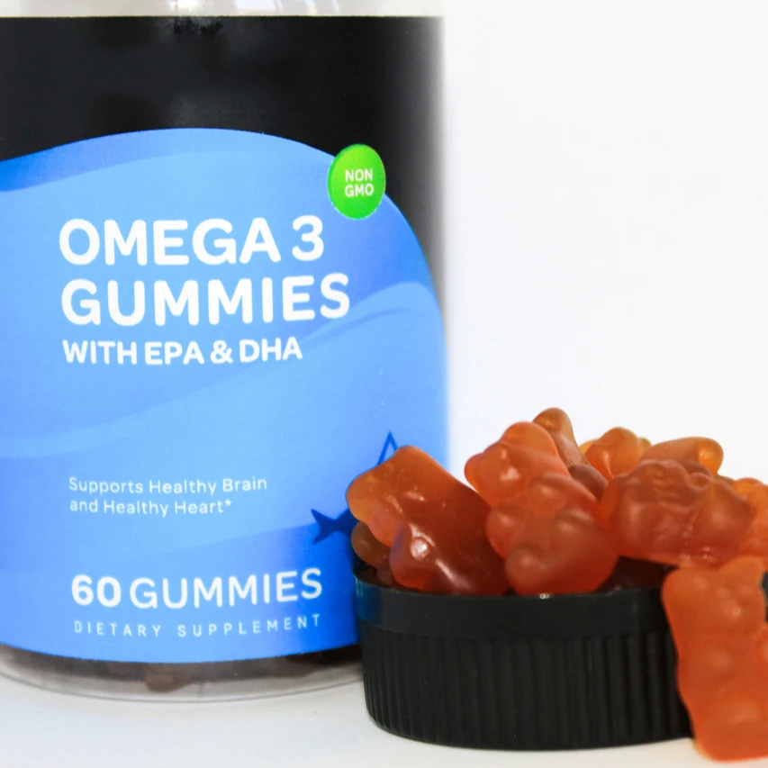 Kids Vitamin Gummies With Omega 3 And DHA For Support Brain function Vision And Heart Health