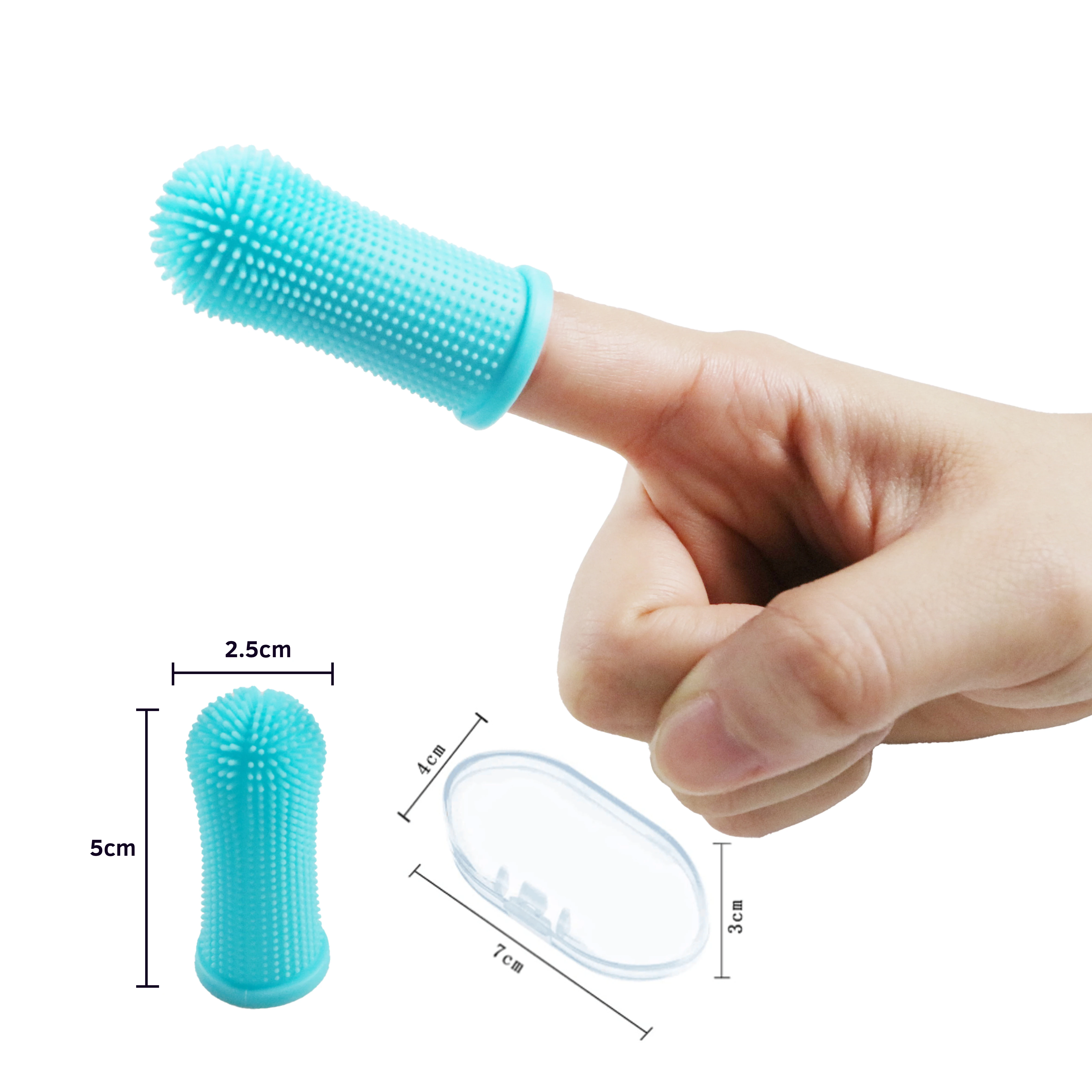 Pet Finger Brush Dog and Cat Teeth cleaning  Food Grade Silicone Dog Finger Toothbrush Fits Most Fingers