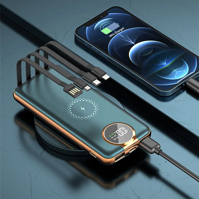 Latest design 20000mah wireless power bank battery charger for all phones