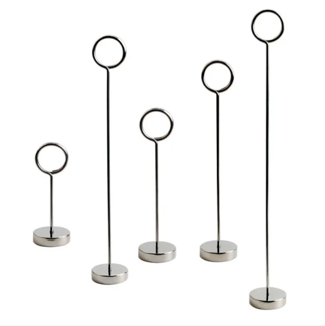 Silver Table Number Holder Stand Place Card Holder for Wedding Party Office Paper Memo Menu Note Clips