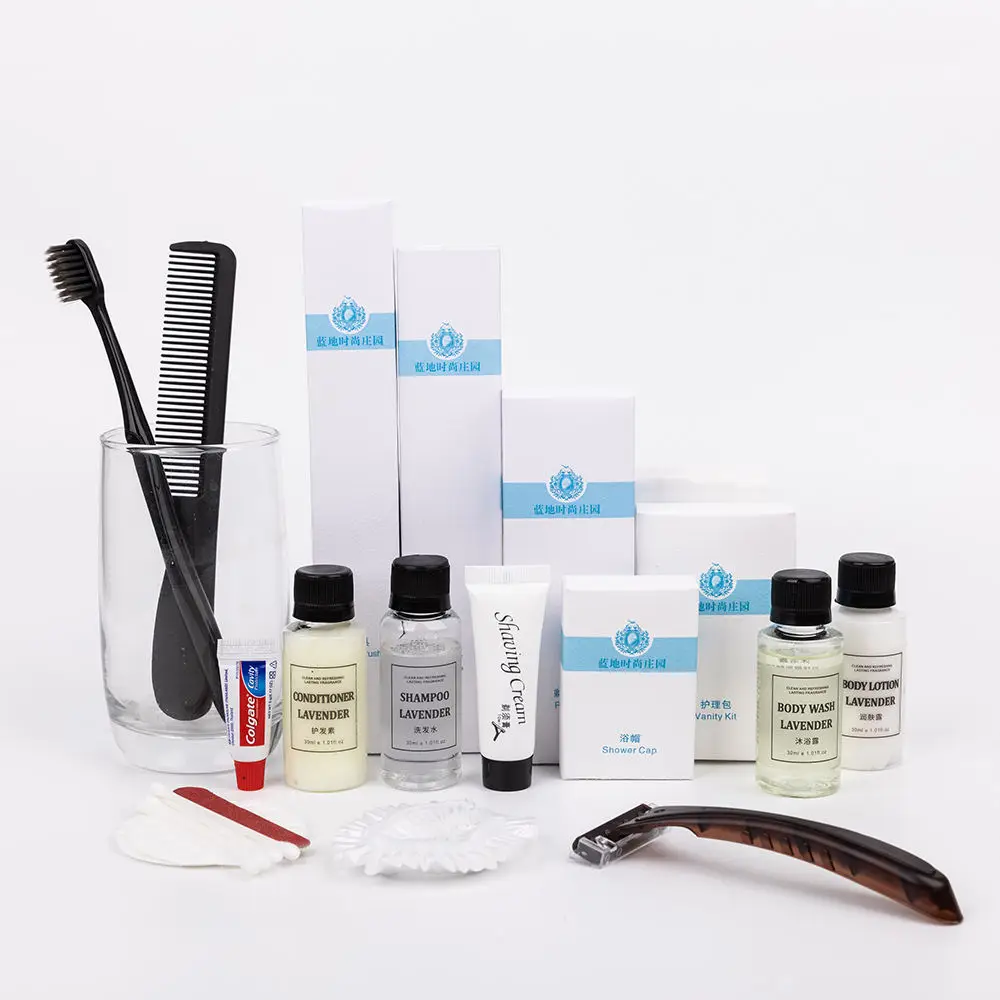 5 Star Hospitality Disposable Hotel Amenity Bag Bottle Vanity Kit Hotel Product Amenity Toiletry Kit