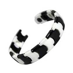 Black White Mens Magnetic Ceramic Bracelets