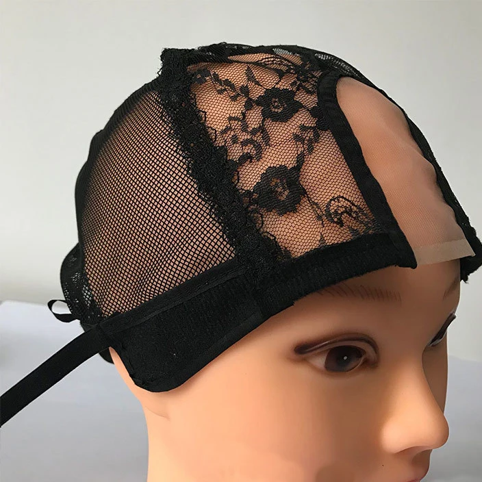Hot Selling Plastic Black Spandex Dome  Hair Wig Lace bonnets  Fishnet Mesh Stretchable  For Making Wigs lace wig netting