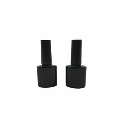 Free sample 5ml 7ml 9ml 10ml 11ml 13ml 14ml 15ml frosted matte black empty glass uv gel nail polish bottle with brush