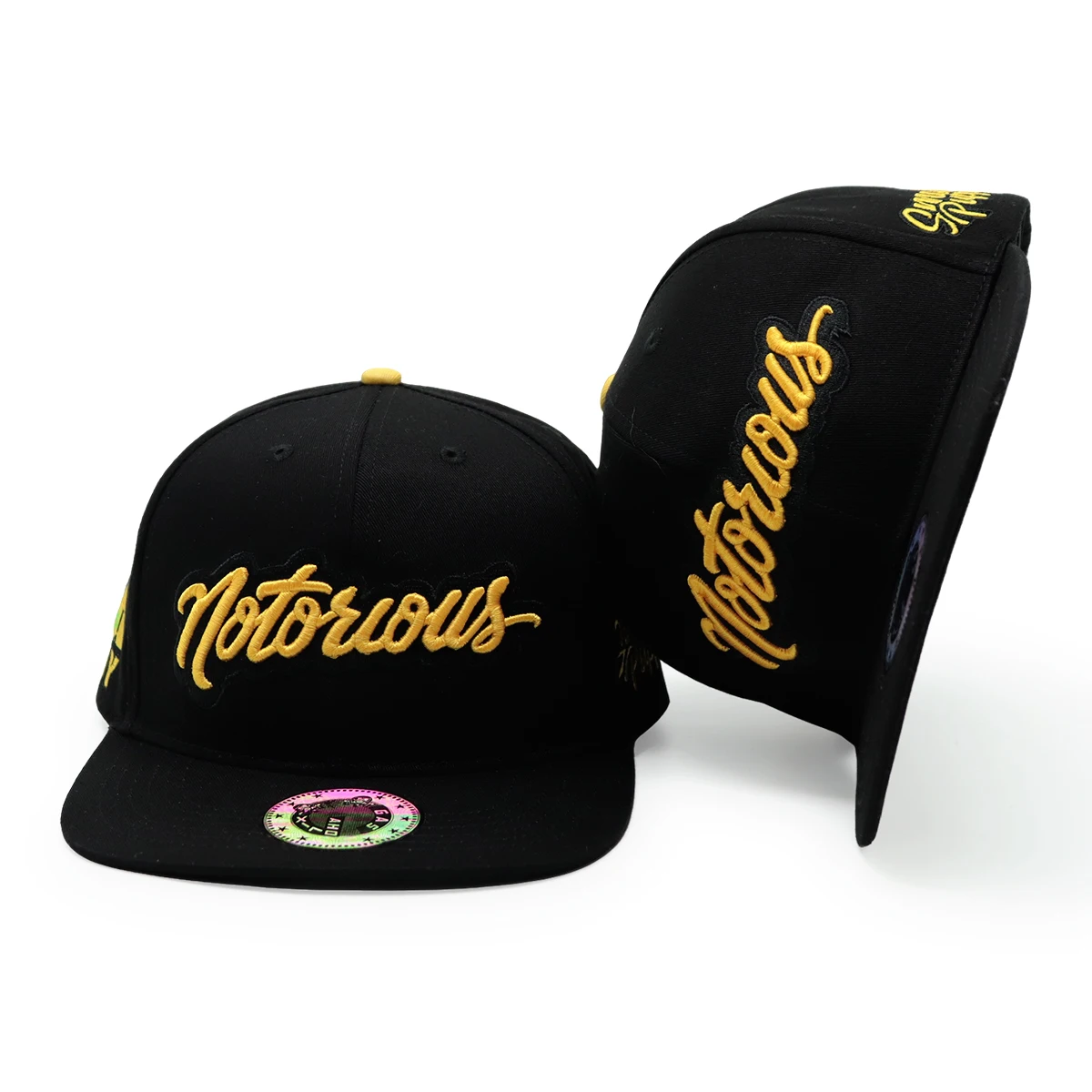 Flat Brim 3D Embroidery Sports Hat Gorras Custom Snapback Cap