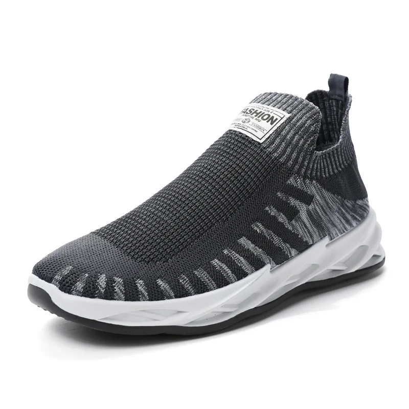 2022 wholesale man fly knit walking shoes Sneakers men walking factory slip on factory selling