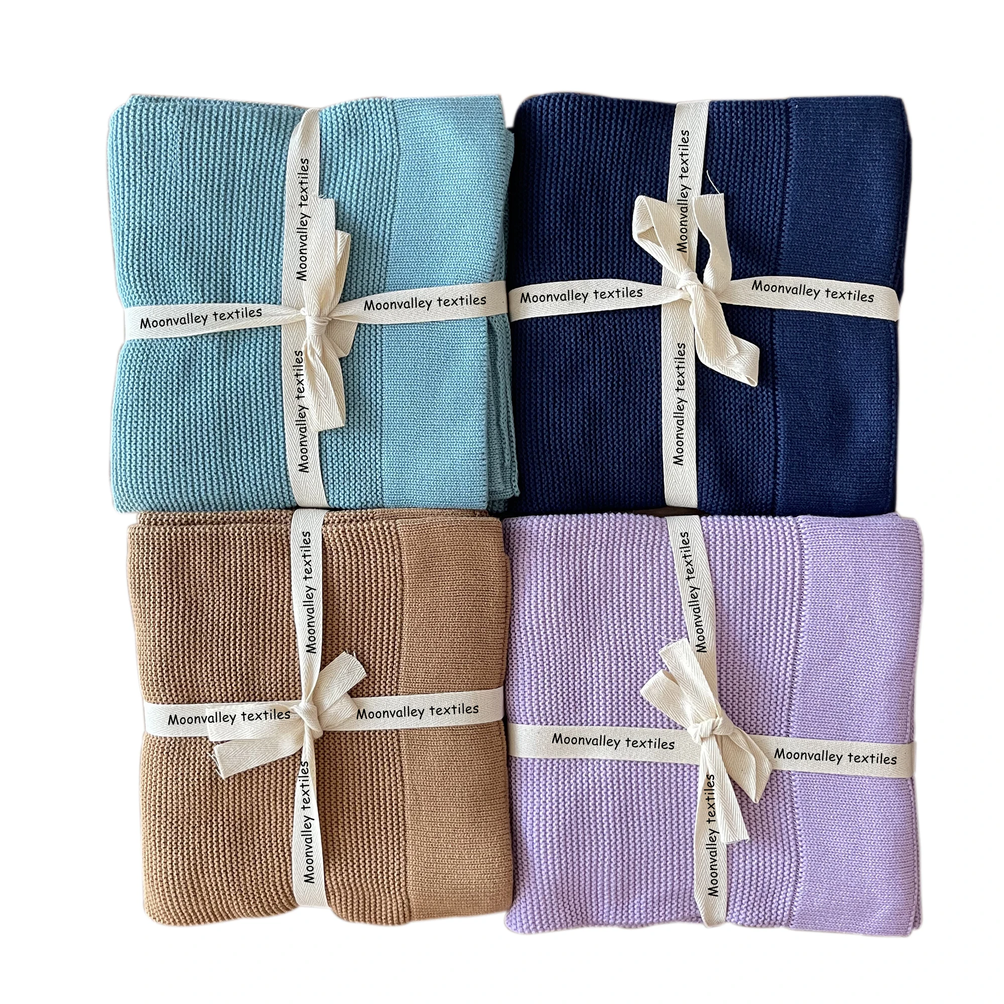 Custom broadside 100% Organic cotton cable crochet knitted baby soft blanket for boys and girls