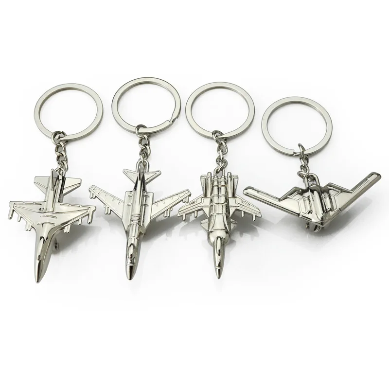 Custom Metal 3D Plane keychain High Quality Air Plane Mold Silver  Keychain