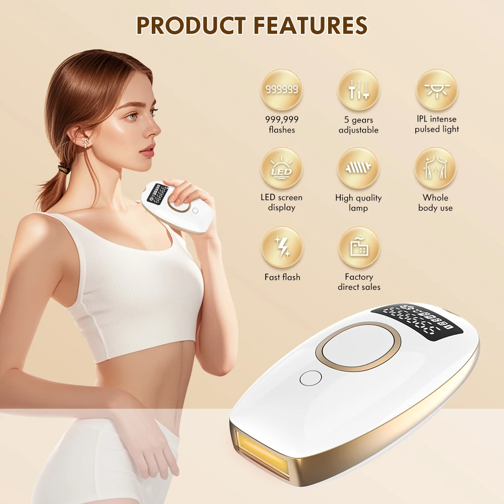 Latest Generation Portable Laser Epilator IPL Hair Removal Machine for Women and Men At-Home Smooth Skin Long Lasting Results
